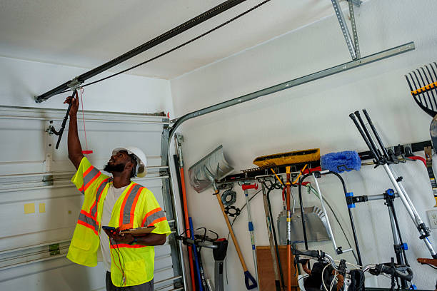 Professional Garage Door Panel Replacement technician working in Fairplains, NC